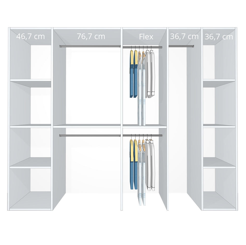 Inventar fra bredde 240 cm til 260 cm - Kitchn - Model A