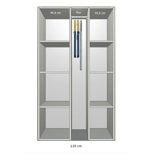 Garderobskåp från bredd 100 cm till 120 cm Modell B