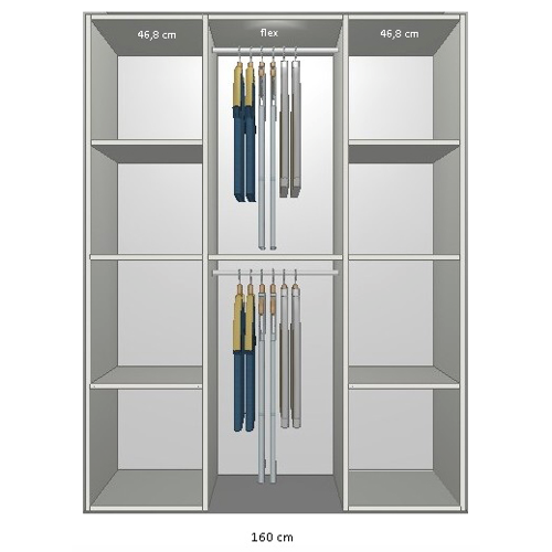 Garderobskåp från bredd 140 cm till 160 cm Modell B