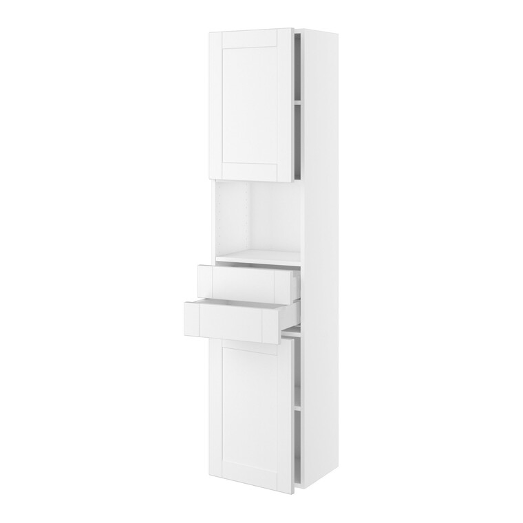 Högskåp badrum med lådor, slimline