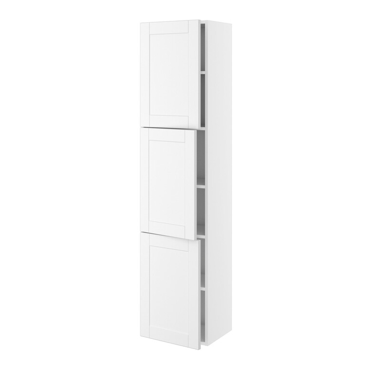 Högskåp badrum med 3 luckor, slimline 
