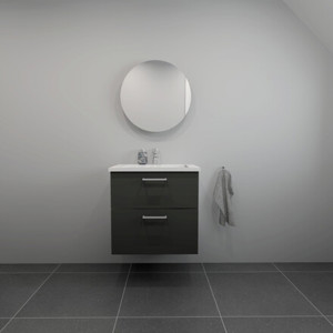 Badrumskommod med handfat i vit gjutmarmor B: 62 cm<br> Välj mellan flera fronter