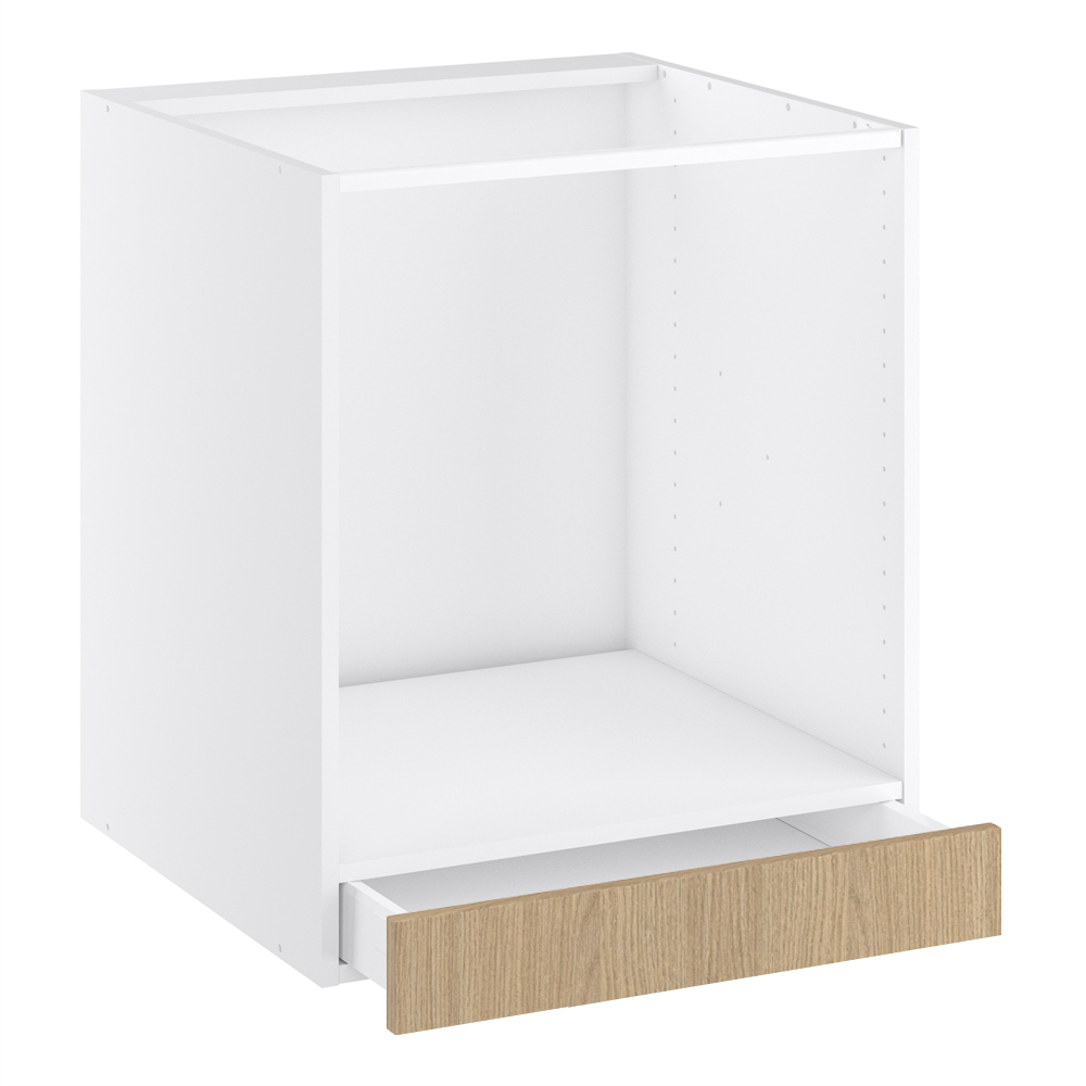 Komfurskab, m/lav skuffe, 96mm frontstykke i bund. H:704 B:600 D:580