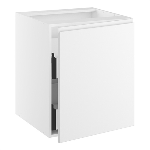 Underskab, 1 låge, 2 bakker (indvendig). H:704 B:600 D:580