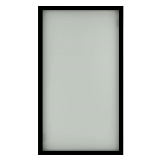 Låg vitrinlucka i aluminium H: 57 cm