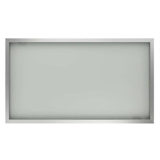 Vitrinlucka med aluminiumram för överskåp H: 34,8 cm